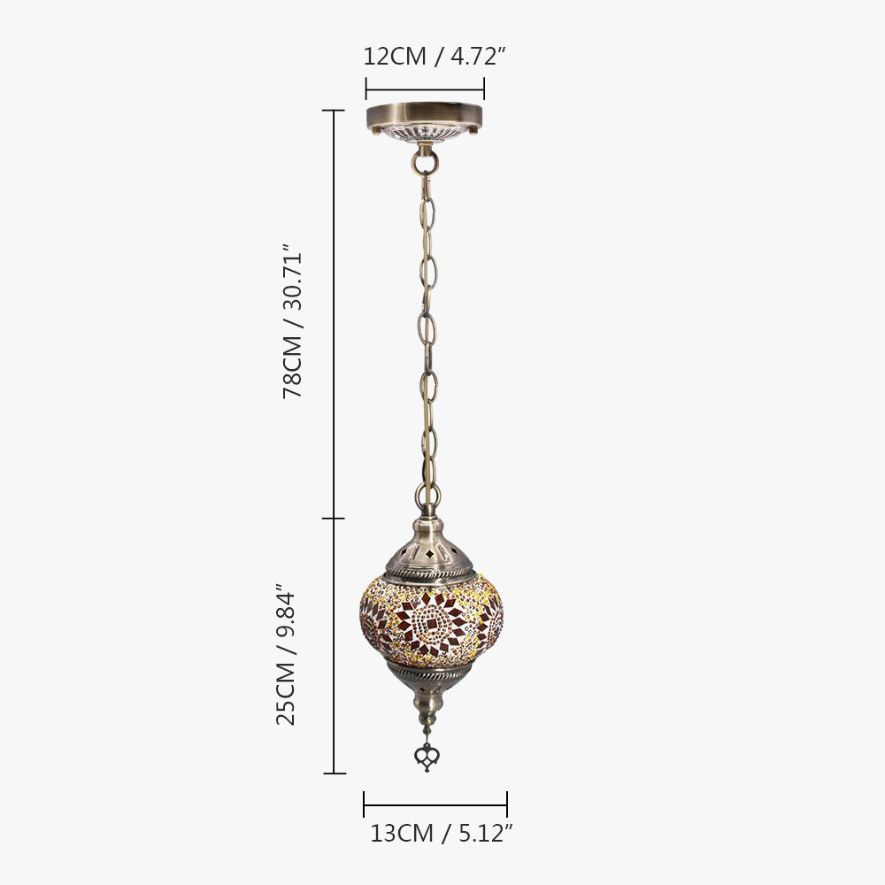 suspension turque en verre mosaïque artisanale décoration méditerranéenne