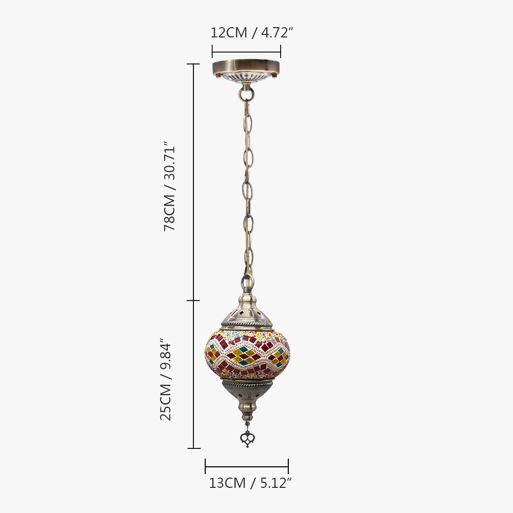 suspension turque en verre mosaïque artisanale décoration méditerranéenne