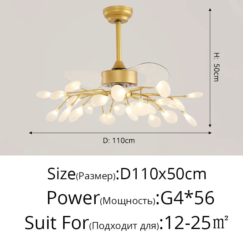 suspension ventilateur créatif moderne avec lumière LED