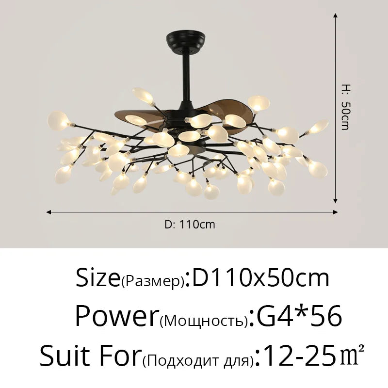 suspension ventilateur créatif moderne avec lumière LED