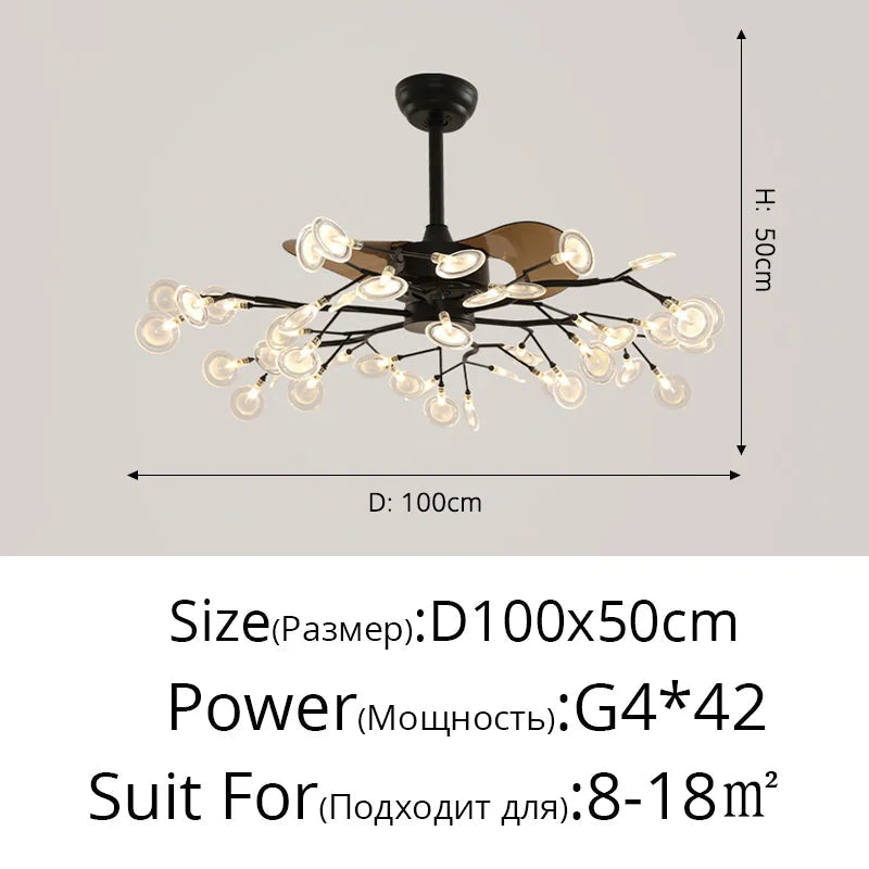 suspension ventilateur créatif moderne avec lumière LED