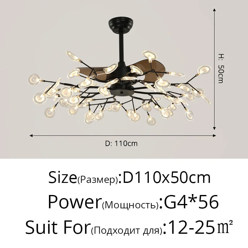 suspension ventilateur créatif moderne avec lumière LED