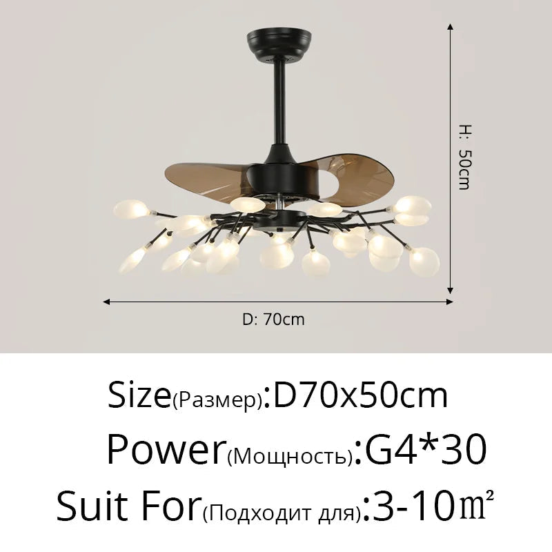 suspension ventilateur créatif moderne avec lumière LED