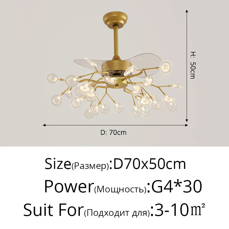 suspension ventilateur créatif moderne avec lumière LED