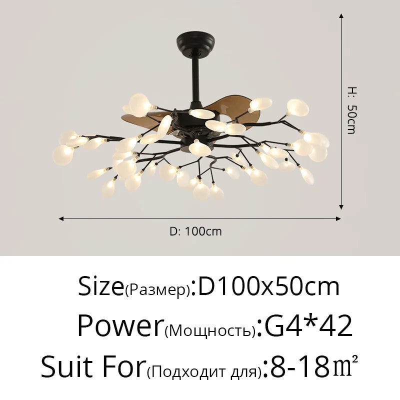suspension ventilateur créatif moderne avec lumière LED
