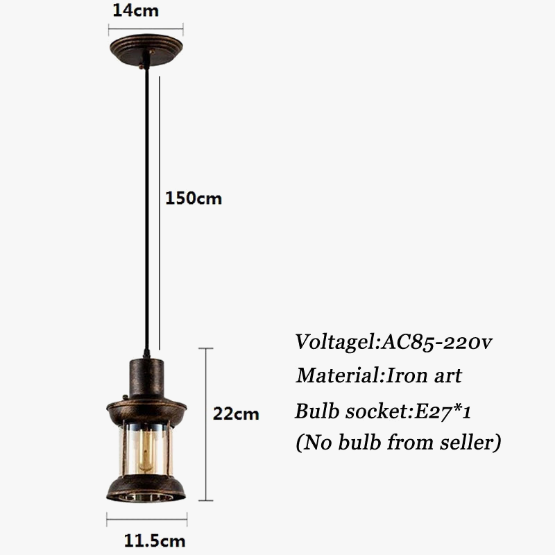 suspension vintage américaine en verre pour café restaurant