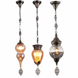 suspension vintage bohème en verre craquelé fait main
