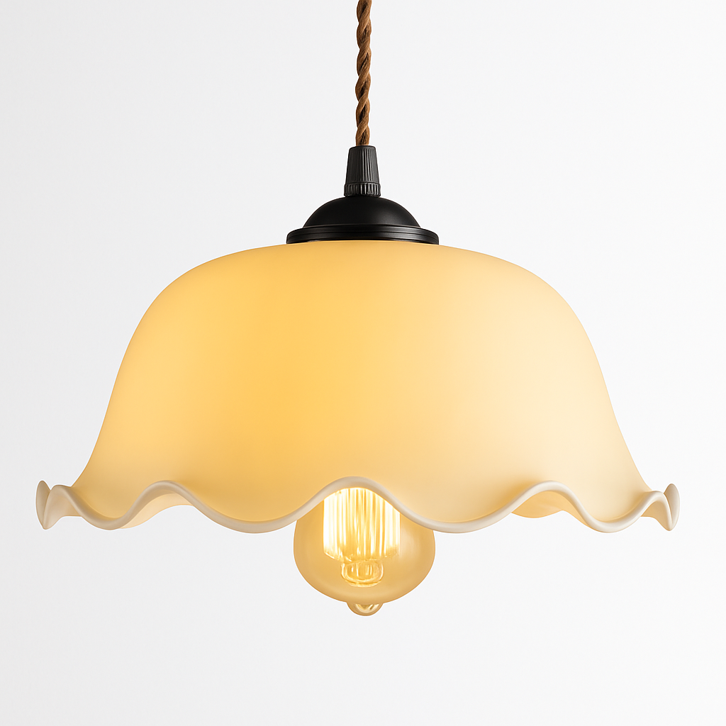 Suspension vintage edison en verre avec prise en cuivre