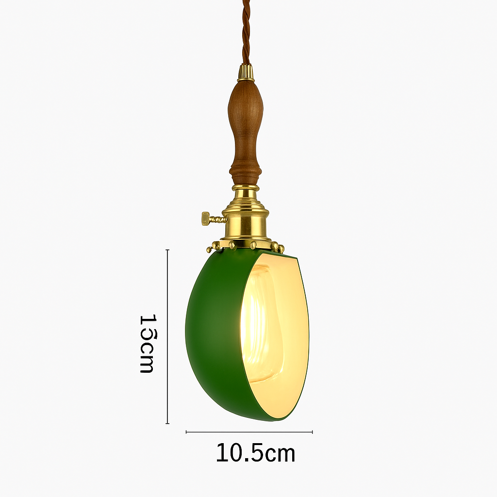 Suspension vintage edison en verre avec prise en cuivre