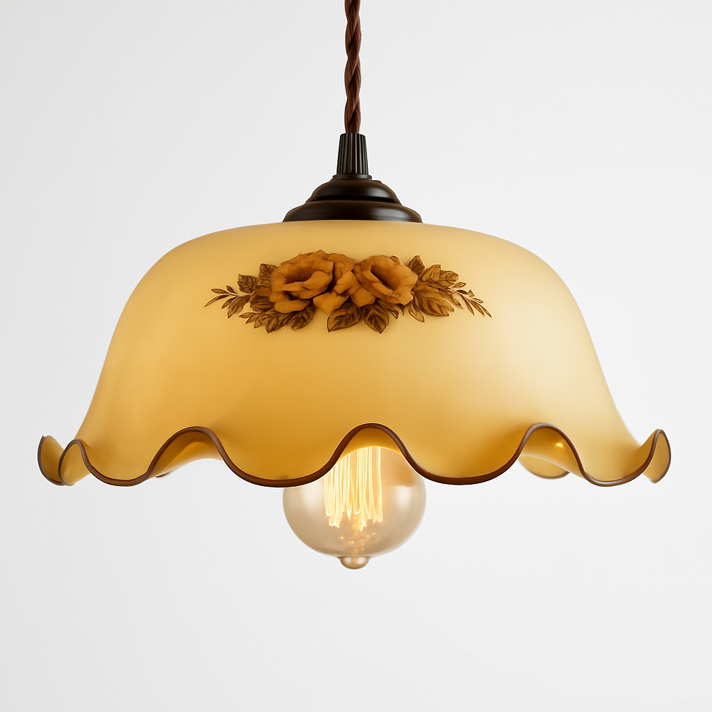 Suspension vintage edison en verre avec prise en cuivre
