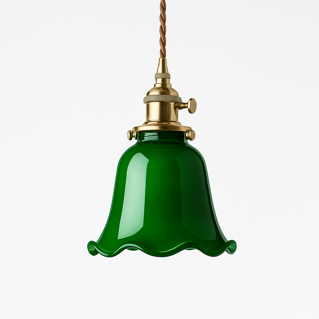 Suspension vintage edison en verre avec prise en cuivre