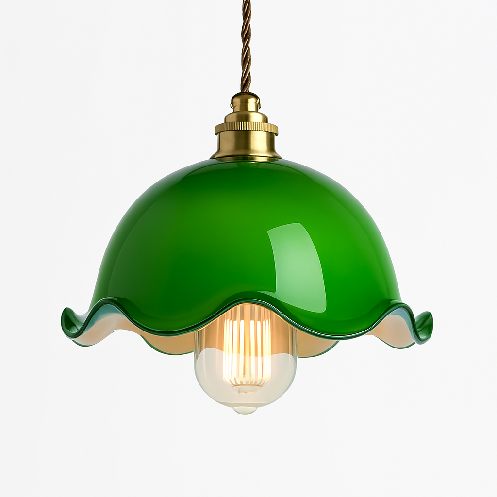 Suspension vintage edison en verre avec prise en cuivre