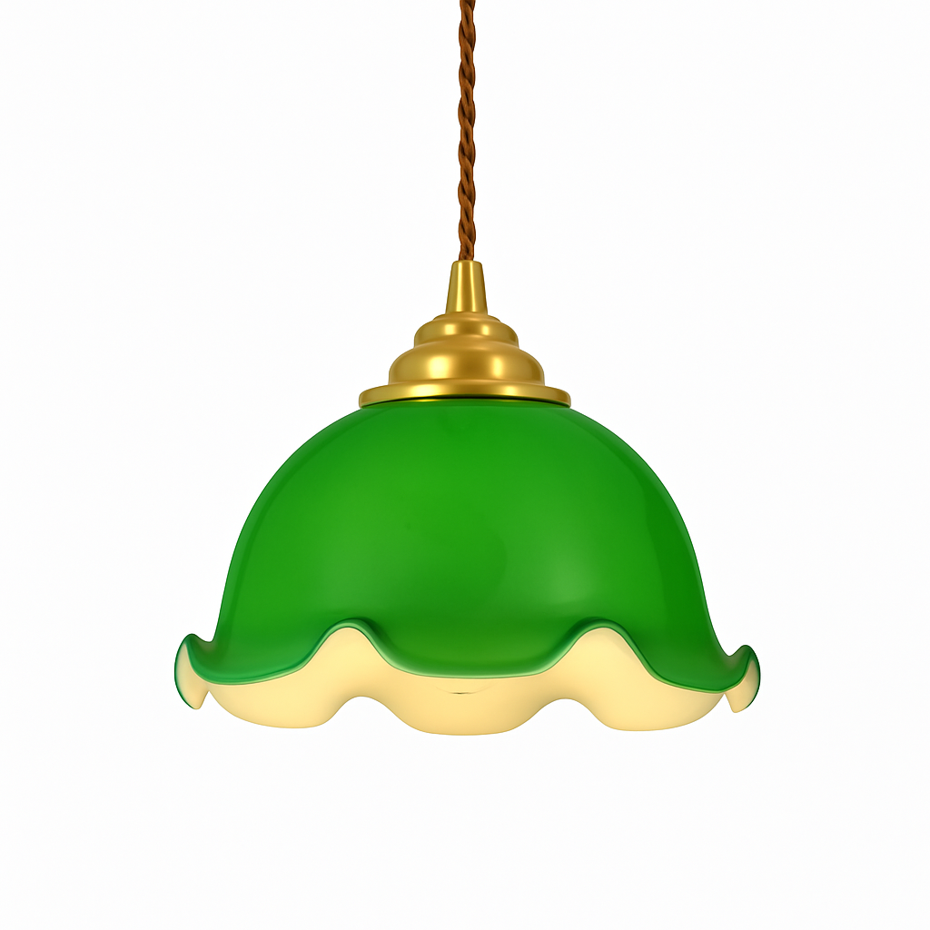 Suspension vintage edison en verre avec prise en cuivre