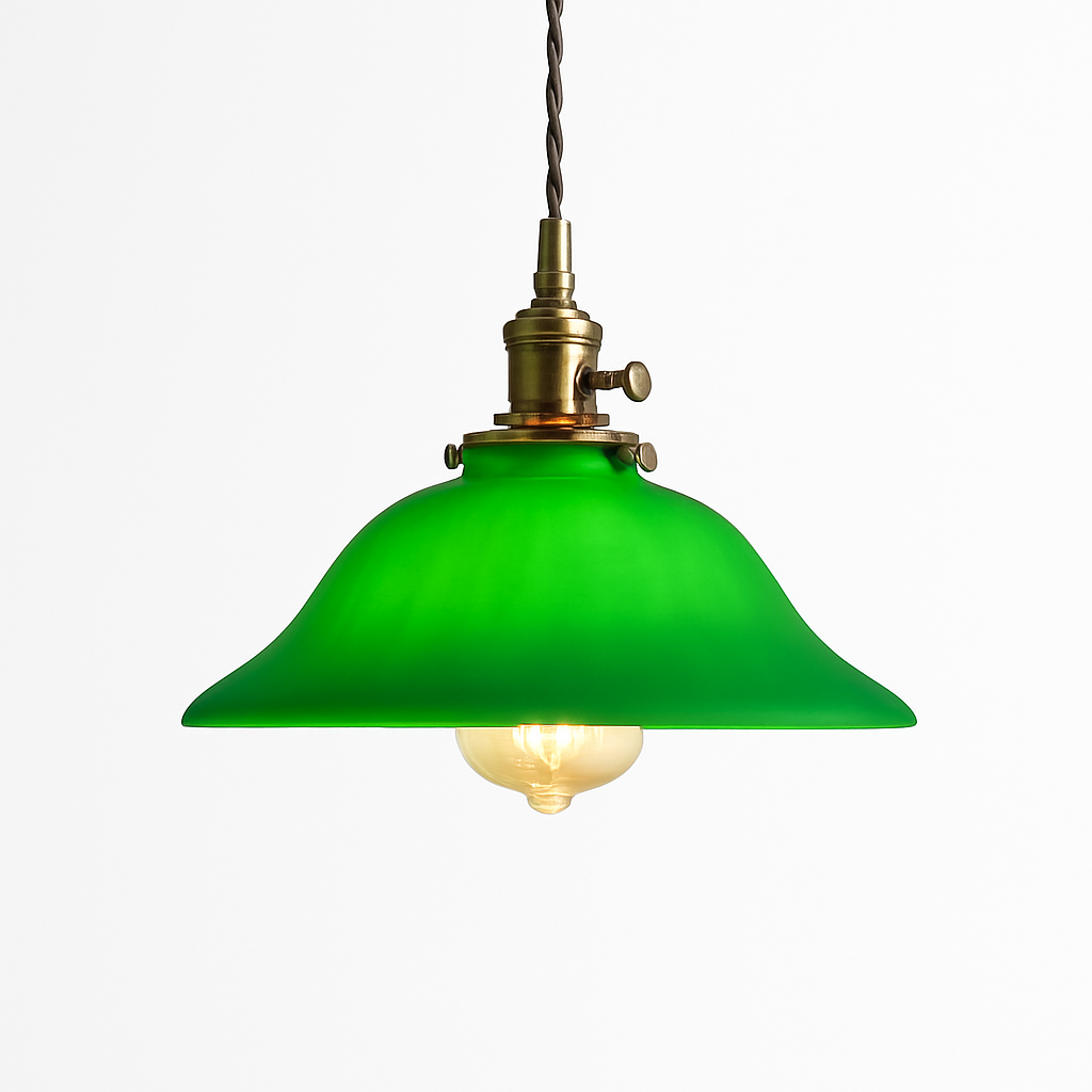 Suspension vintage edison en verre avec prise en cuivre
