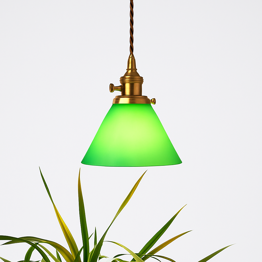 Suspension vintage edison en verre avec prise en cuivre