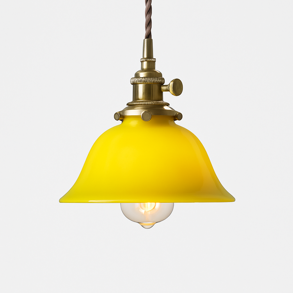 Suspension vintage edison en verre avec prise en cuivre