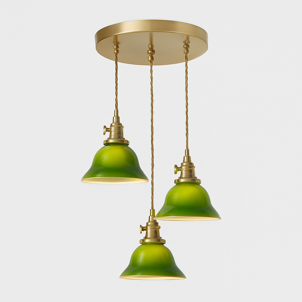 Suspension vintage edison en verre avec prise en cuivre
