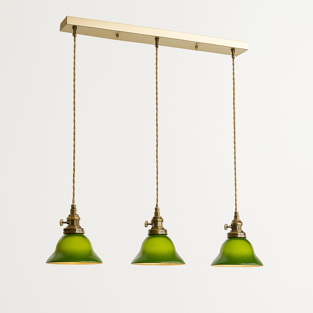 Suspension vintage edison en verre avec prise en cuivre