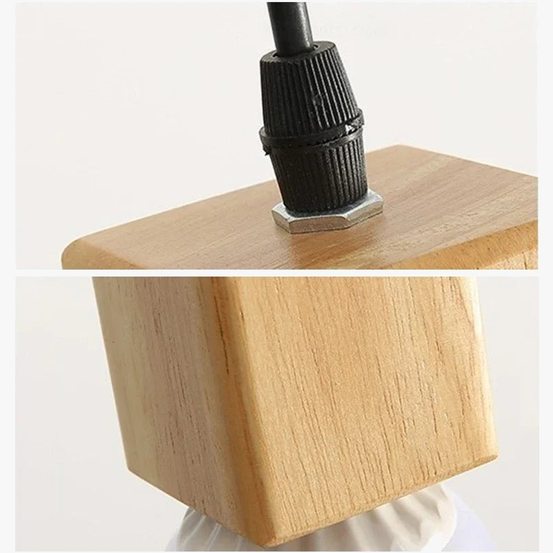suspension vintage en bois de chêne design moderne