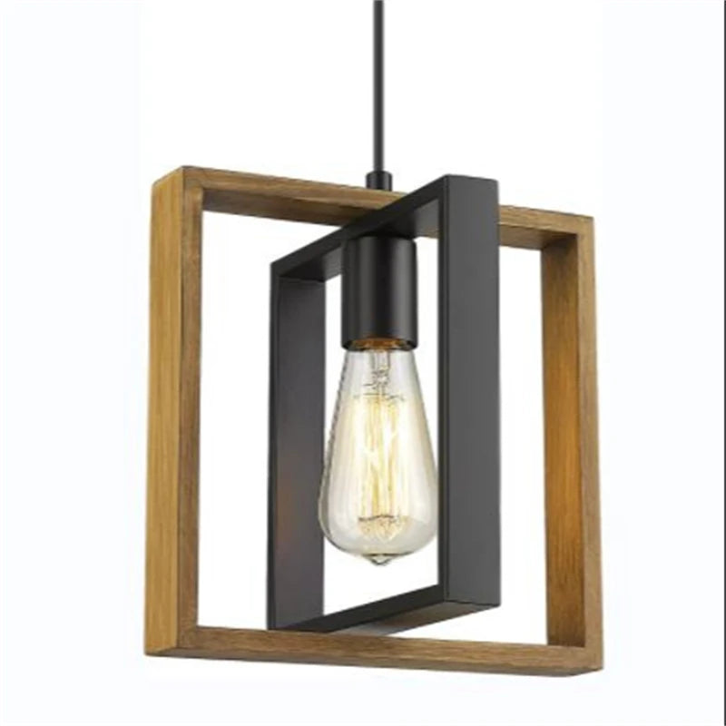 suspension vintage en bois et métal pour restaurant américain