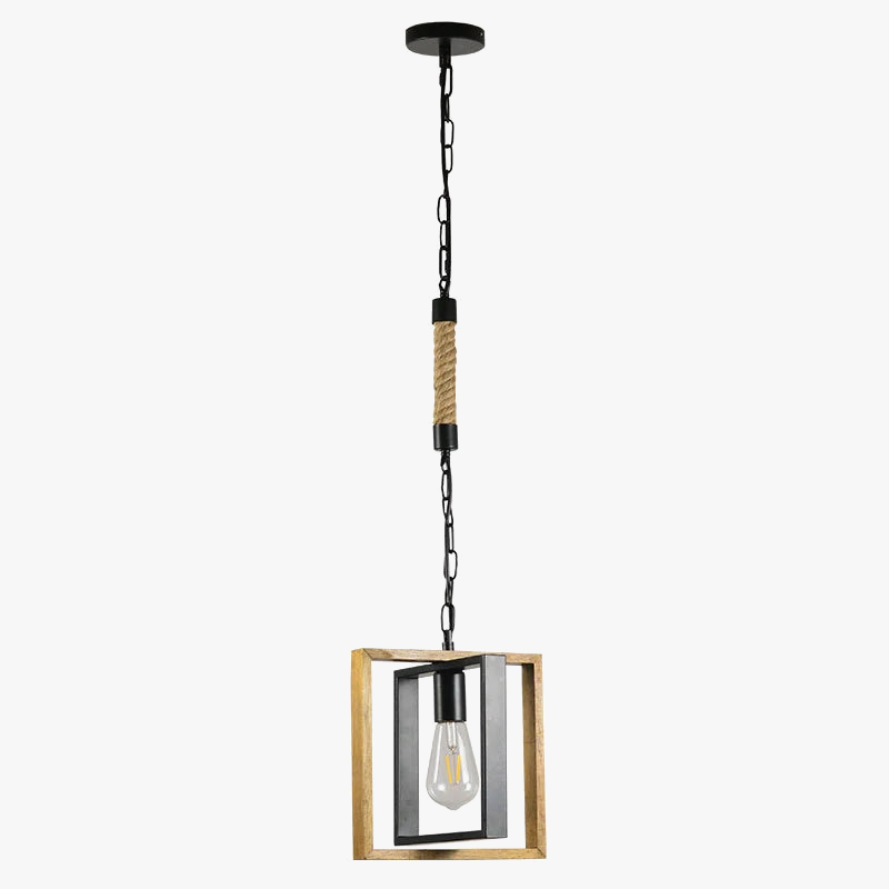 suspension vintage en bois et métal pour restaurant américain