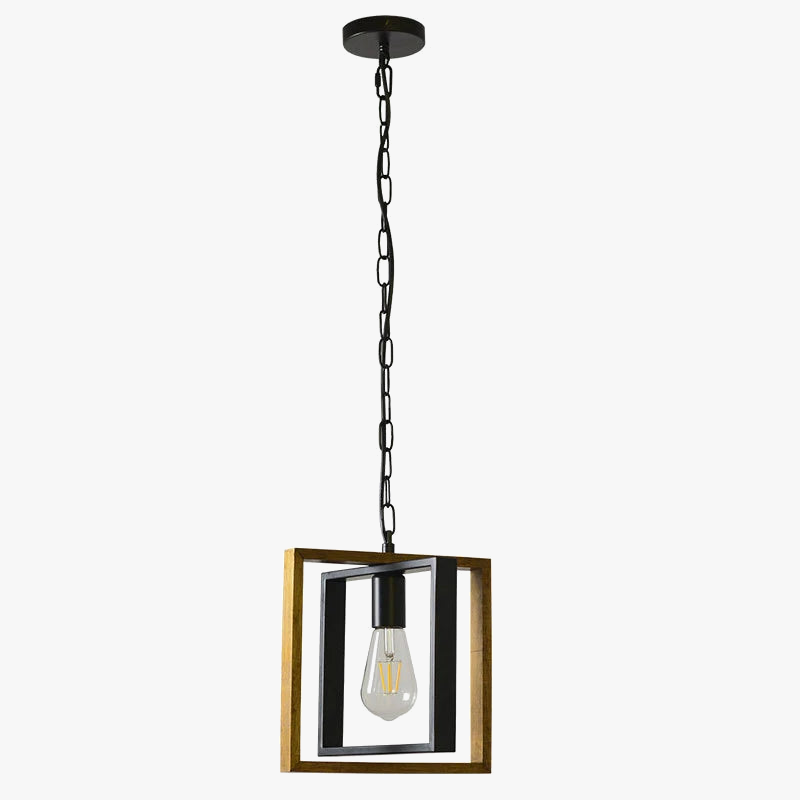 suspension vintage en bois et métal pour restaurant américain