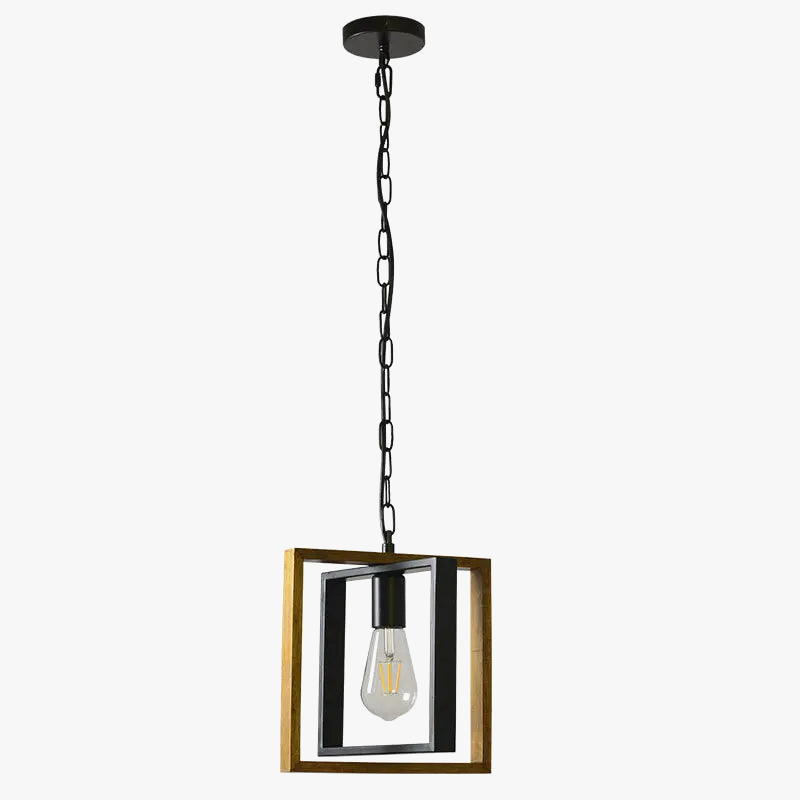 suspension vintage en bois et métal pour restaurant américain