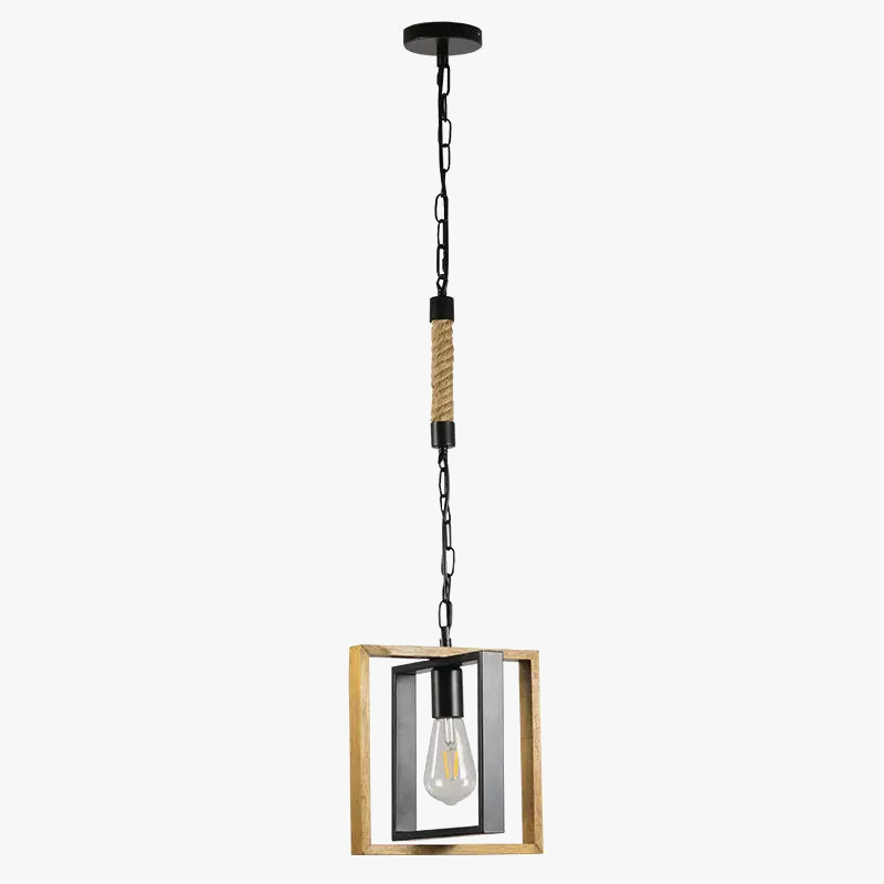 suspension vintage en bois et métal pour restaurant américain