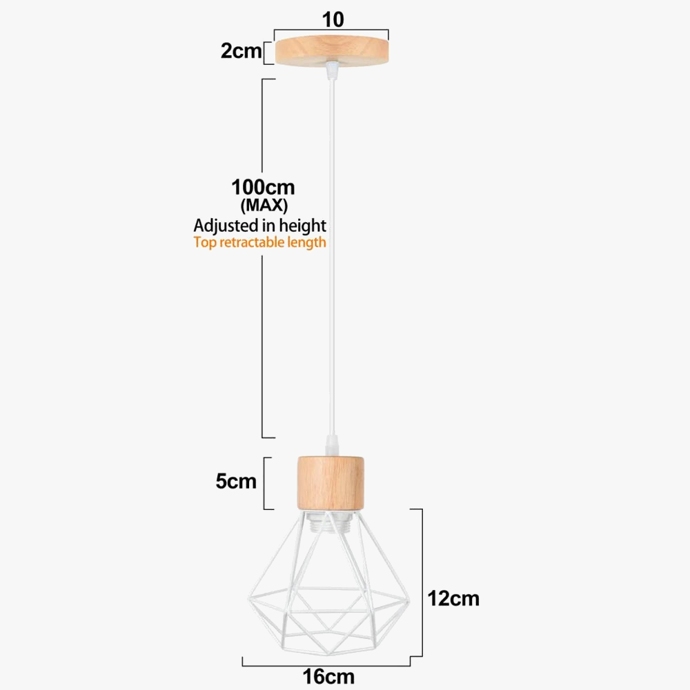 suspension vintage en bois industriel luminaire led suspendu