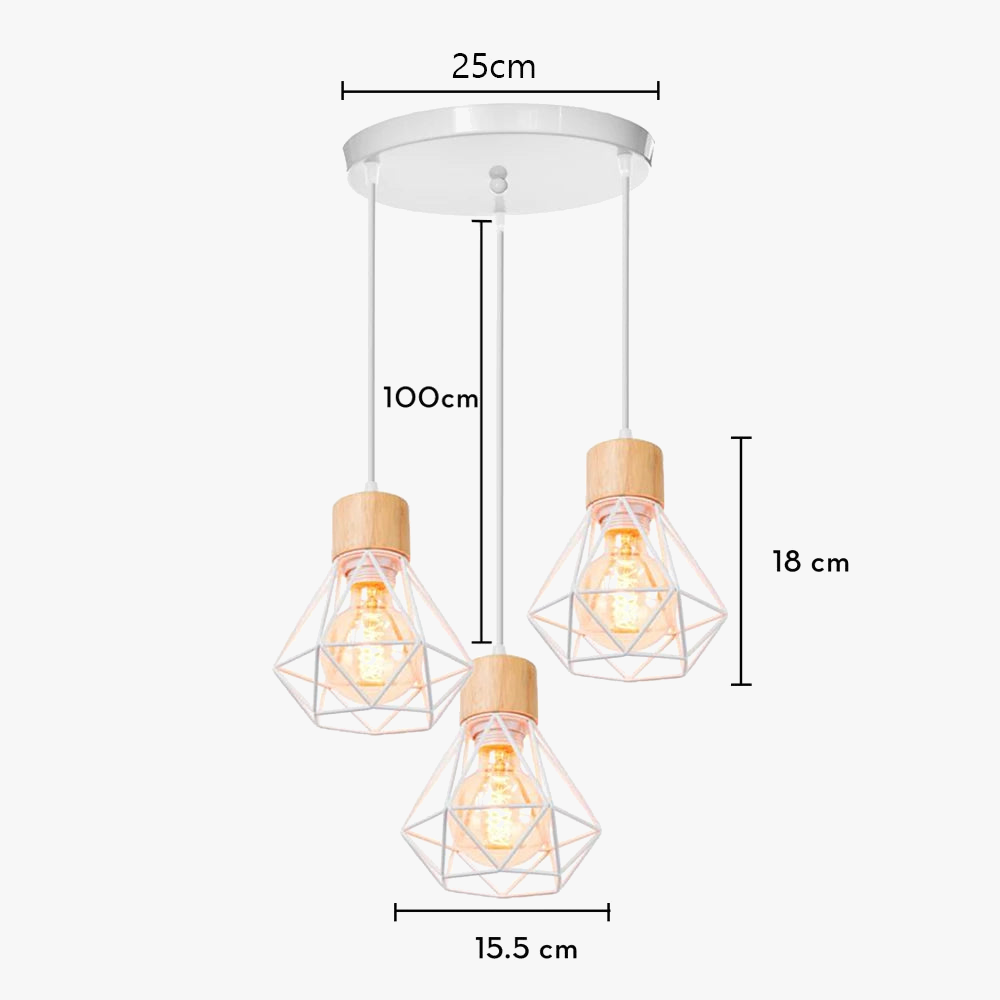 suspension vintage en bois luminaire led suspendu
