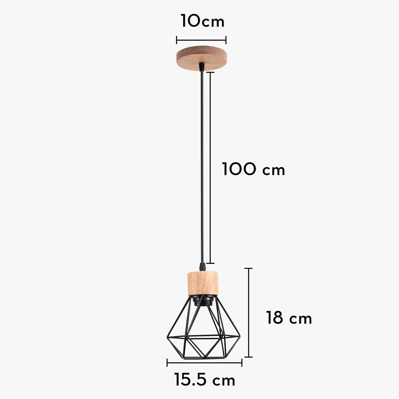 suspension vintage en bois luminaire led suspendu