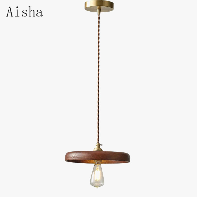 suspension vintage en bois massif pour un éclairage chaleureux intérieur