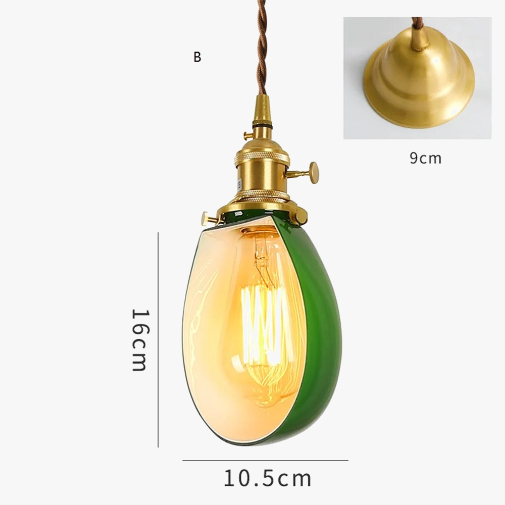 suspension vintage en cuivre et verre pour loft