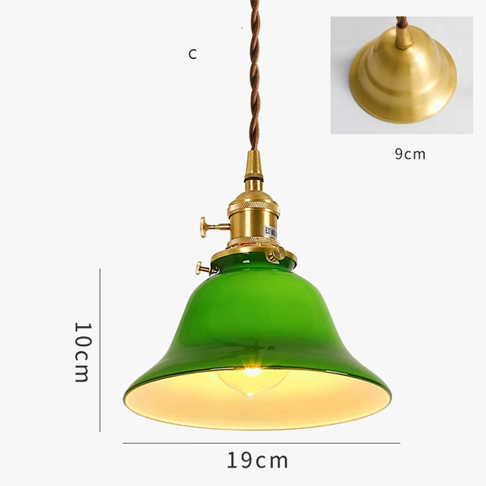 suspension vintage en cuivre et verre pour loft