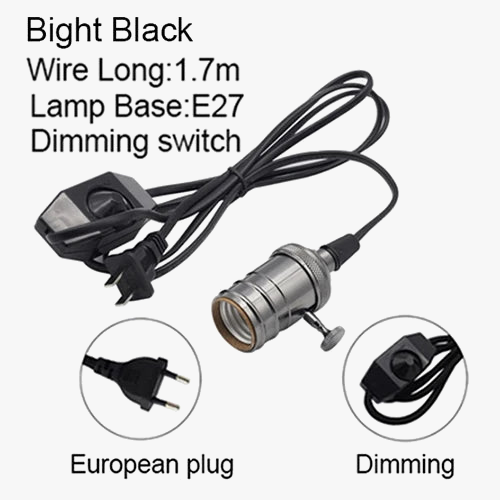 suspension vintage en fer avec interrupteur et support de lampe