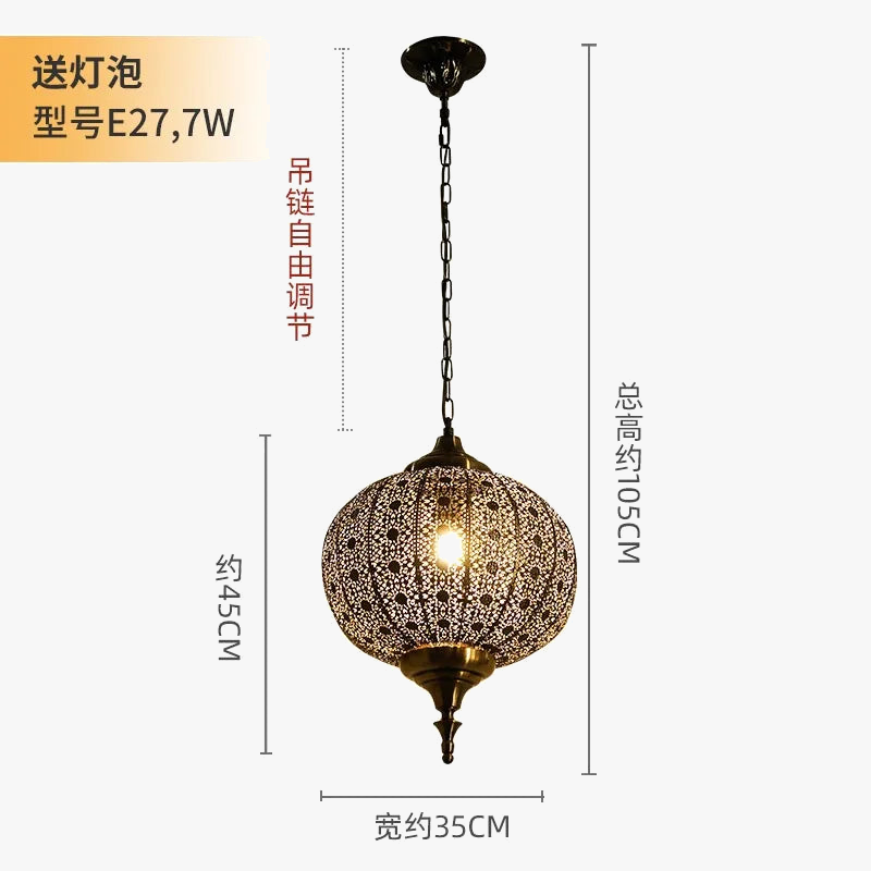suspension vintage en fer design thaïlandais pour intérieur élégant
