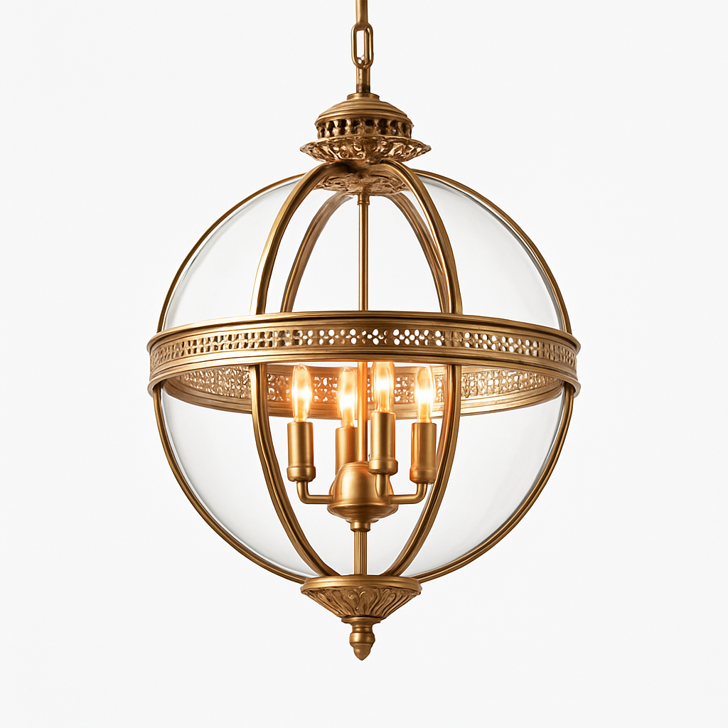 suspension vintage en fer forgé avec abat-jour en verre