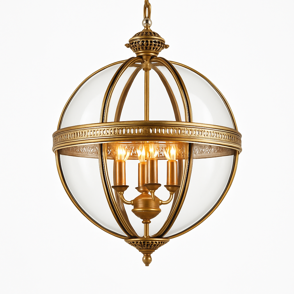 suspension vintage en fer forgé avec abat-jour en verre
