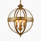 suspension vintage en fer forgé avec abat-jour en verre