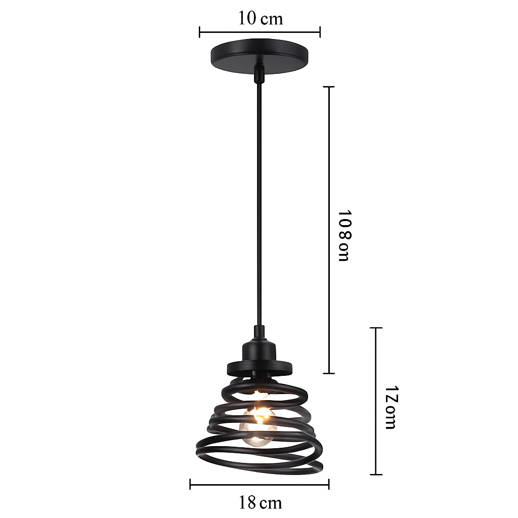Suspension vintage en fer forgé pour intérieur moderne