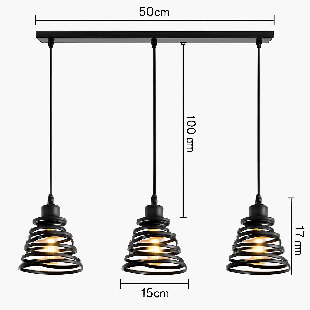 Suspension vintage en fer forgé pour intérieur moderne