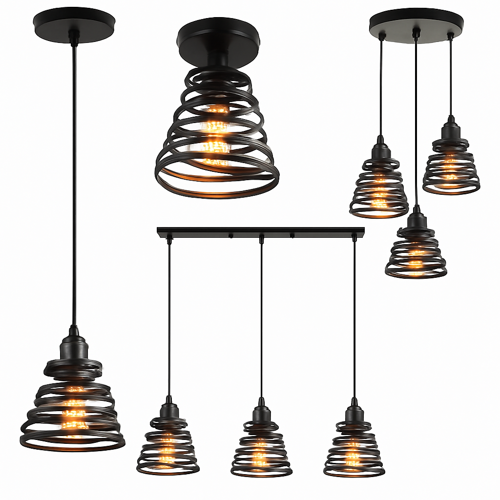 Suspension vintage en fer forgé pour intérieur moderne