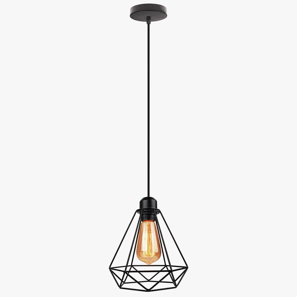 suspension vintage en métal abat-jour cage pour éclairage intérieur