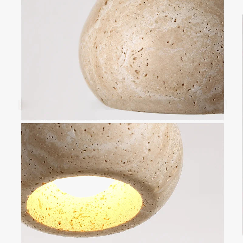 suspension vintage en pierre naturelle avec éclairage led