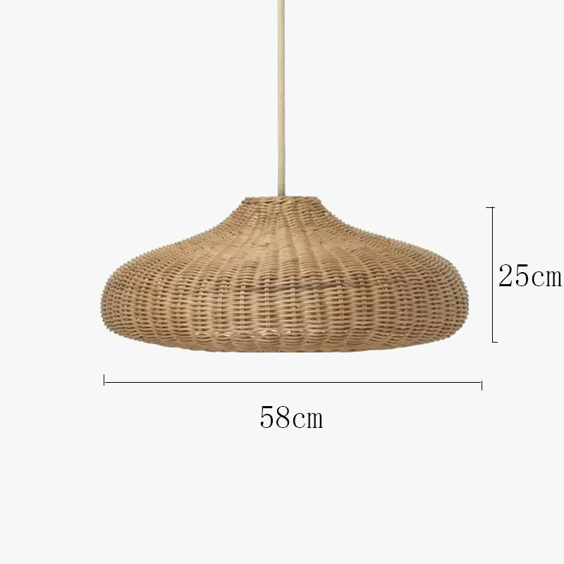 suspension vintage en rotin style chinois fait main pour café et restaurant