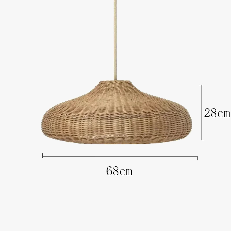 suspension vintage en rotin style chinois fait main pour café et restaurant