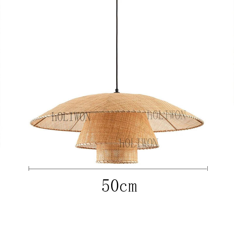 suspension vintage en rotin tissé à la main pour restaurants et hôtels