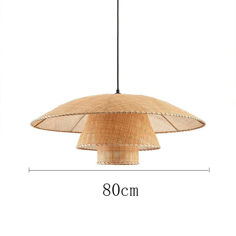 suspension vintage en rotin tissé à la main pour restaurants et hôtels