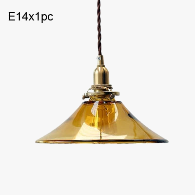 suspension vintage en verre avec base en laiton et interrupteur