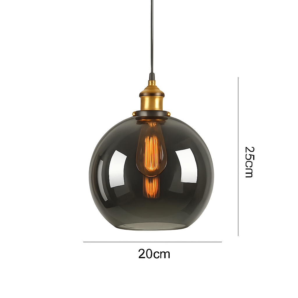 suspension vintage nordique en verre industriel pour bar